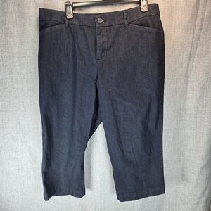 St Johns Bay Jeans Women 14 Blue High Rise Capri Stretch Denim Casual